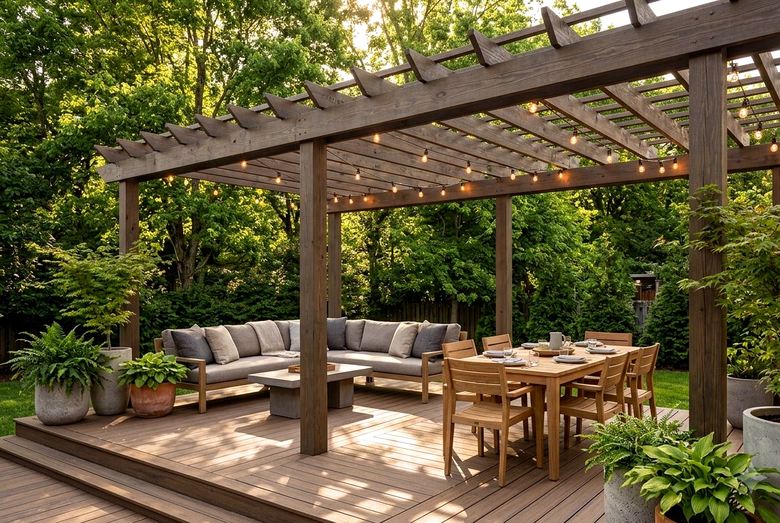 Pergola dining deck