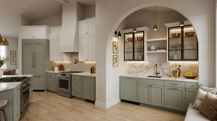 Kitchen and butler's bar rendering