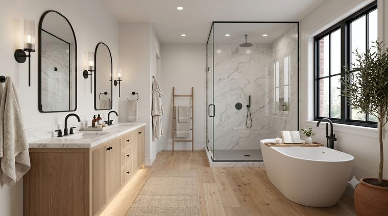 Primary bathroom rendering