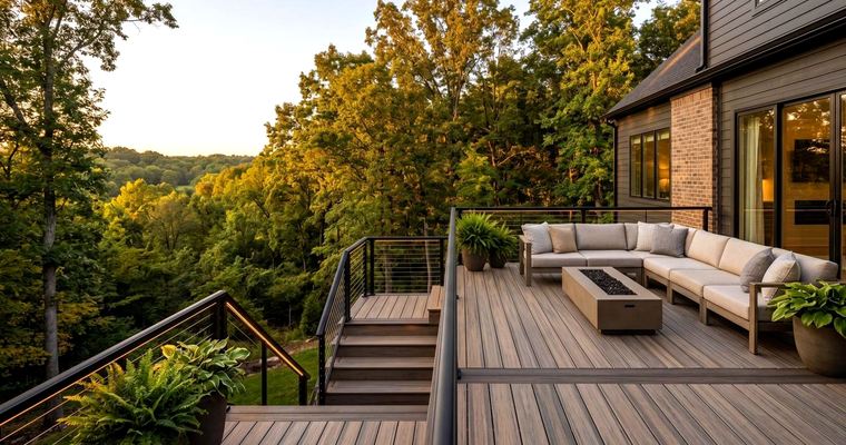 Custom backyard deck and outdoor living