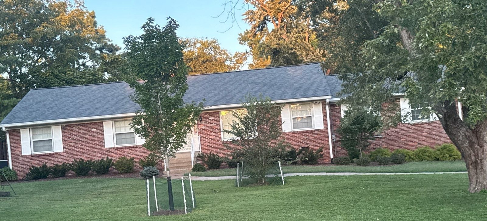 Brick ranch home with a new architectural shingle roof, private residence, Middle Tennessee